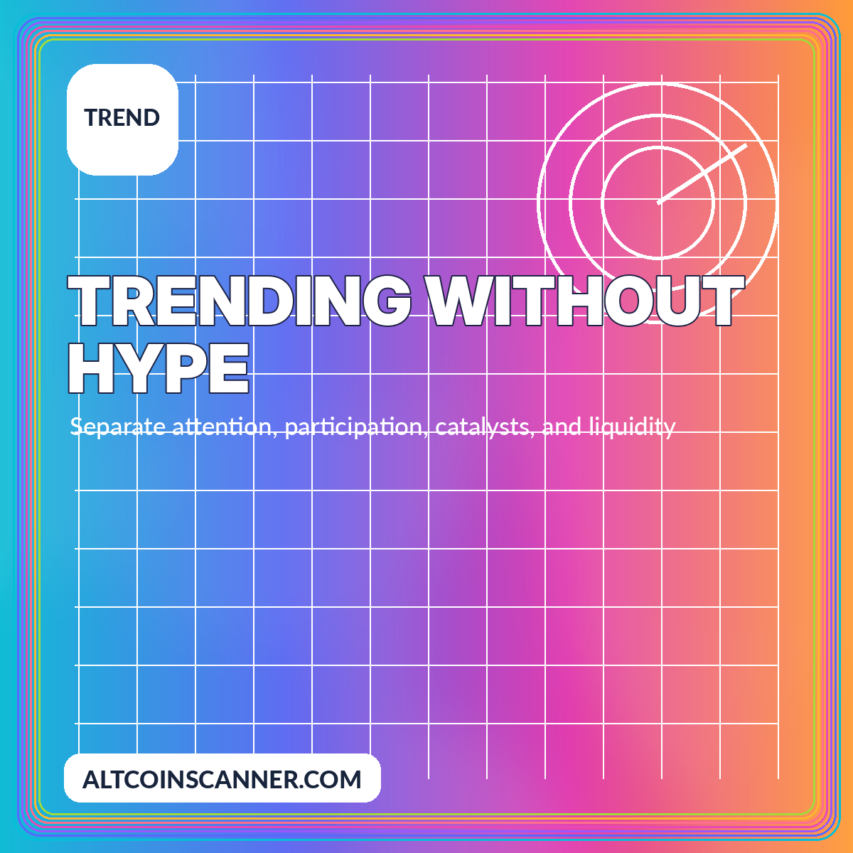 Neon Trending Altcoins research typography card
